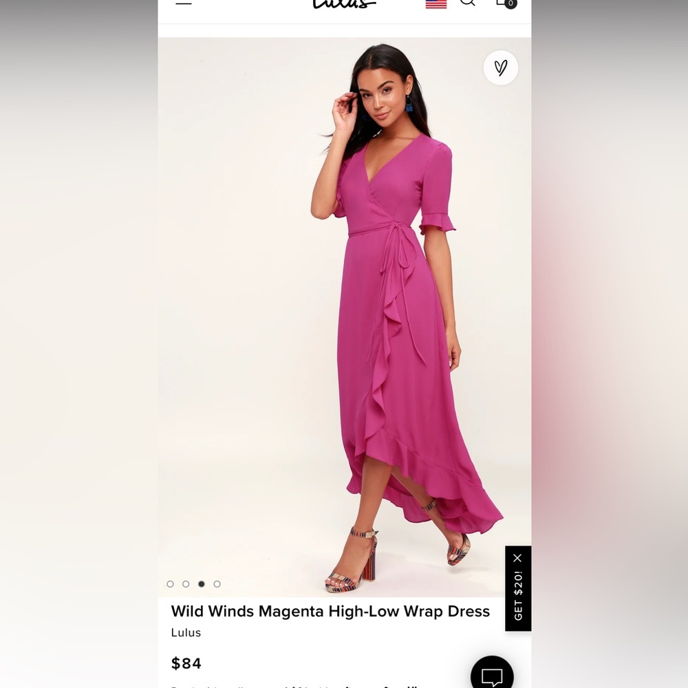 Lulus Wrap Dress in Magenta - Size M - Picture 4 of 4
